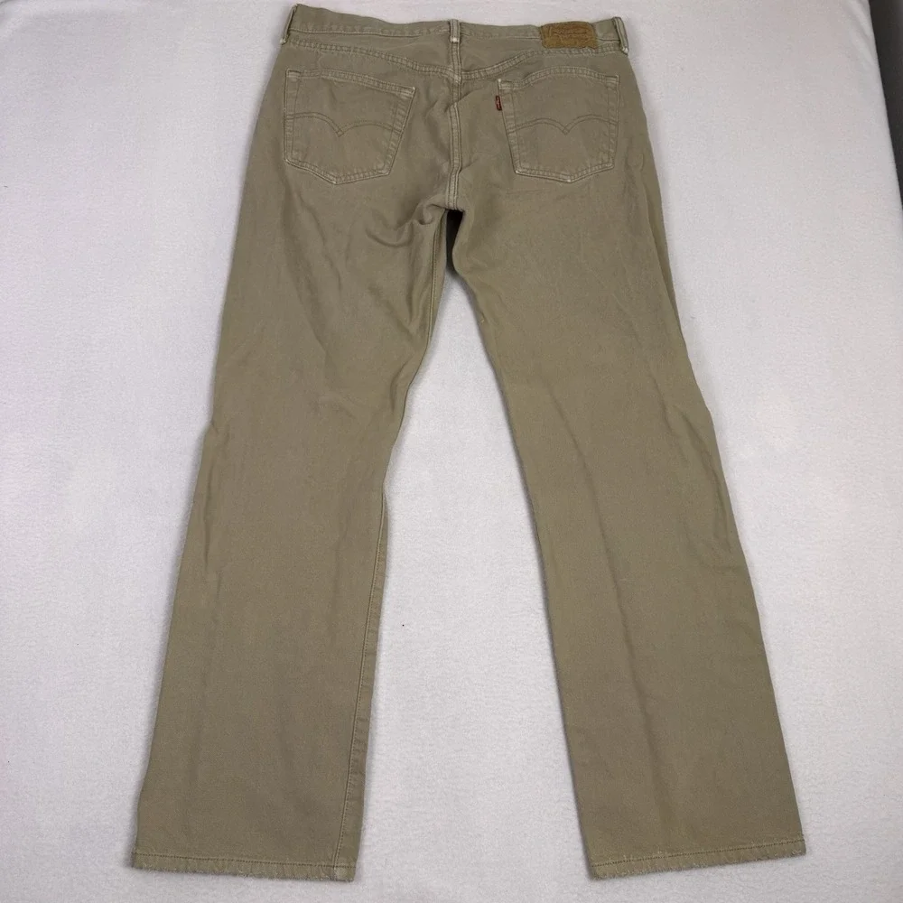 Vtg Levi's 501 Tan Khaki Twill Jeans Made in USA Mens 36x32 Button‎ Fly